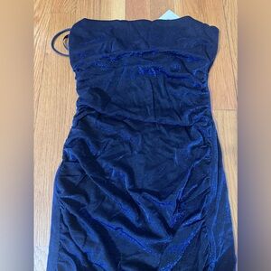 Hello Molly Velvet Navy Dress New